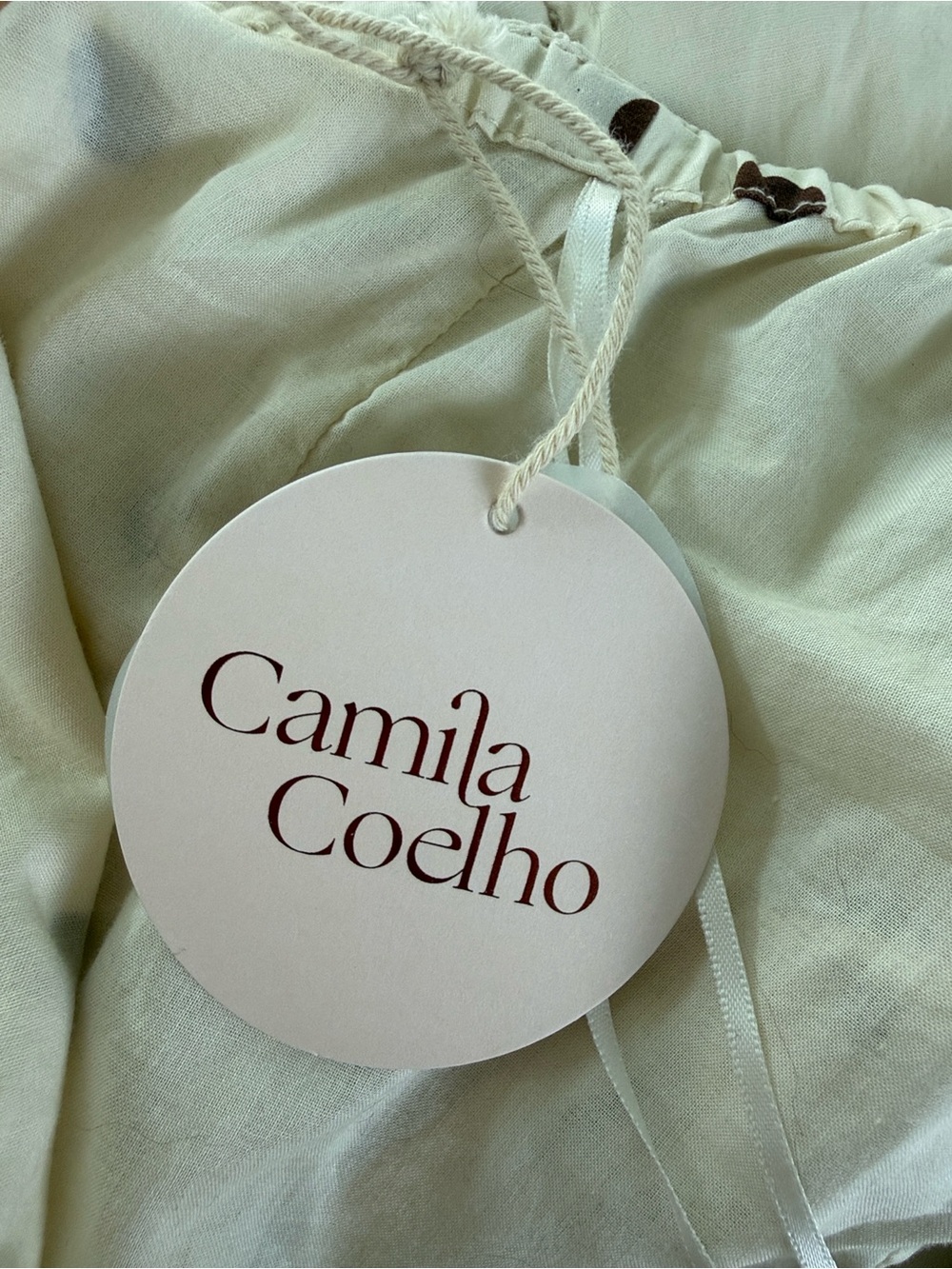 Camila Coelho Cream Maxi Dress with Brown Polka Dots - Picture 11 of 14